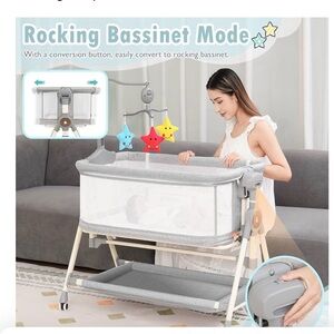 Convertible Rocking Bassinet in Light Gray